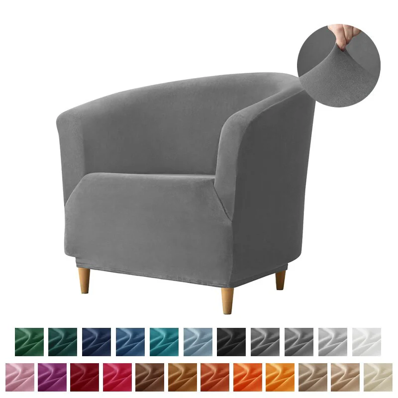 New Elastic Velvet Club Bath Tub Armchair Covers Stretch Soft Single Sofa Chair Slipcover Bar Counter with Seat Cover Home Hotel - Image 32