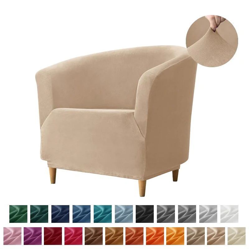 New Elastic Velvet Club Bath Tub Armchair Covers Stretch Soft Single Sofa Chair Slipcover Bar Counter with Seat Cover Home Hotel - Image 33