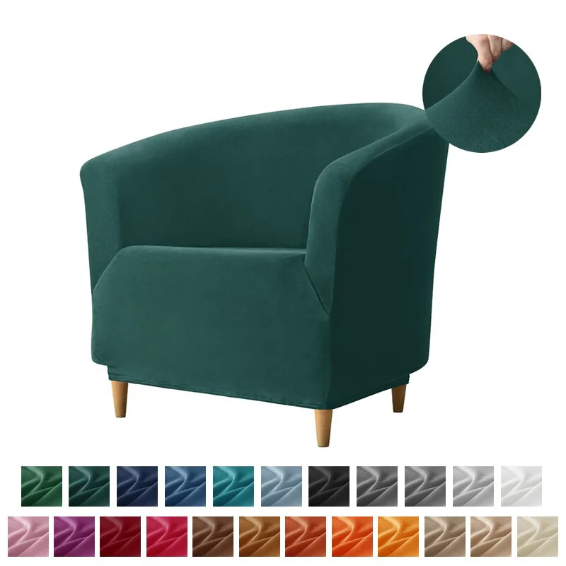 New Elastic Velvet Club Bath Tub Armchair Covers Stretch Soft Single Sofa Chair Slipcover Bar Counter with Seat Cover Home Hotel - Image 36