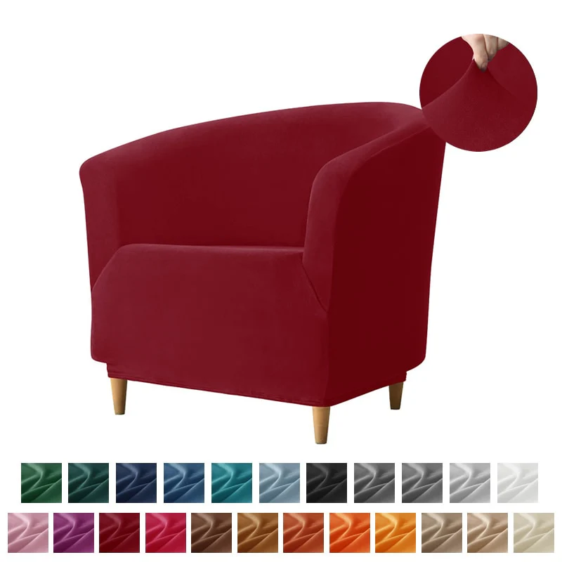 New Elastic Velvet Club Bath Tub Armchair Covers Stretch Soft Single Sofa Chair Slipcover Bar Counter with Seat Cover Home Hotel - Image 37