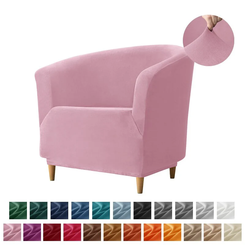 New Elastic Velvet Club Bath Tub Armchair Covers Stretch Soft Single Sofa Chair Slipcover Bar Counter with Seat Cover Home Hotel - Image 38
