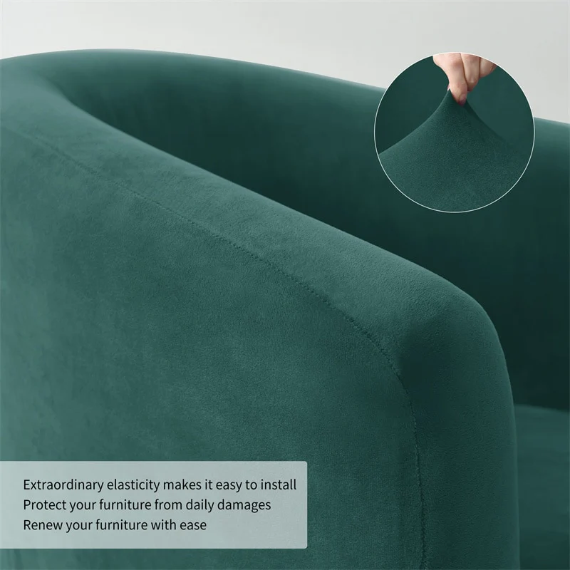 New Elastic Velvet Club Bath Tub Armchair Covers Stretch Soft Single Sofa Chair Slipcover Bar Counter with Seat Cover Home Hotel - Image 5