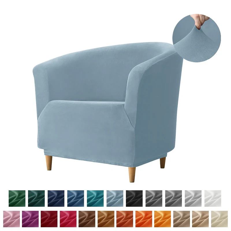 New Elastic Velvet Club Bath Tub Armchair Covers Stretch Soft Single Sofa Chair Slipcover Bar Counter with Seat Cover Home Hotel - Image 7