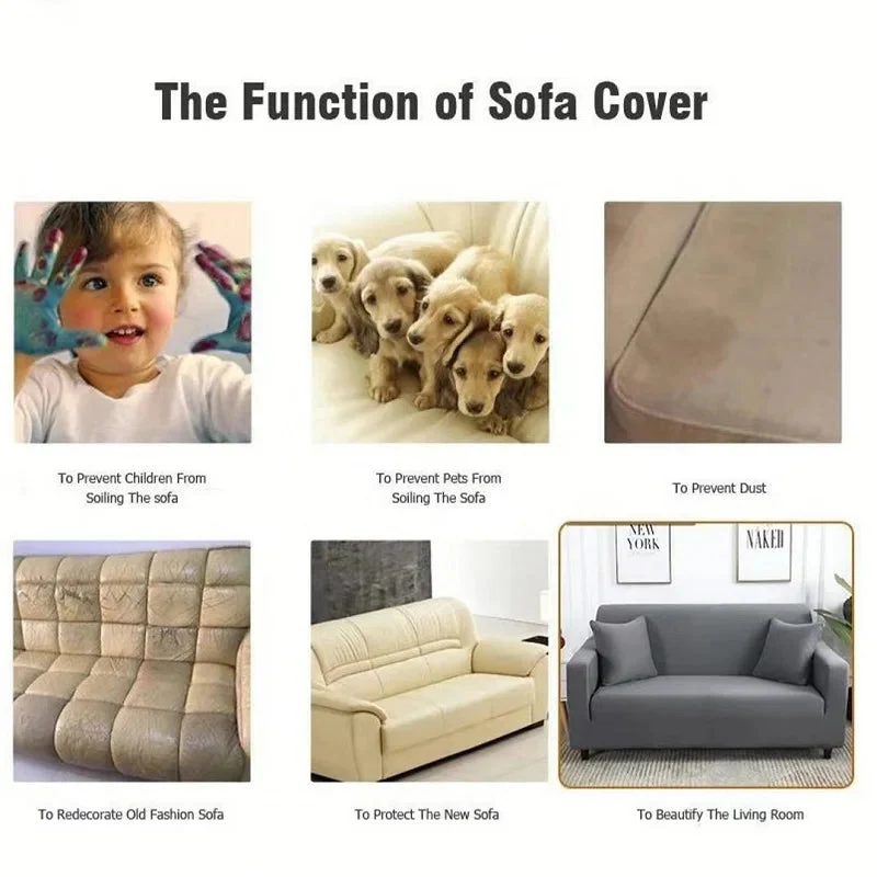 Newest 2025 In Uk Waterproof Sofa Cover 1/2/3/4 Seater Sofa Covers Elastic Solid L Shaped Corner Couch Slipcovers - Image 4