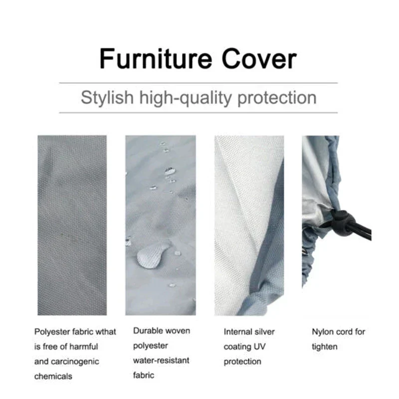 Outdoor Furniture Covers Garden Patio Protective Cover Oxford Cloth Furniture Dust Cover Waterproof Rattan Table and Chair Sofa Cover - Image 6