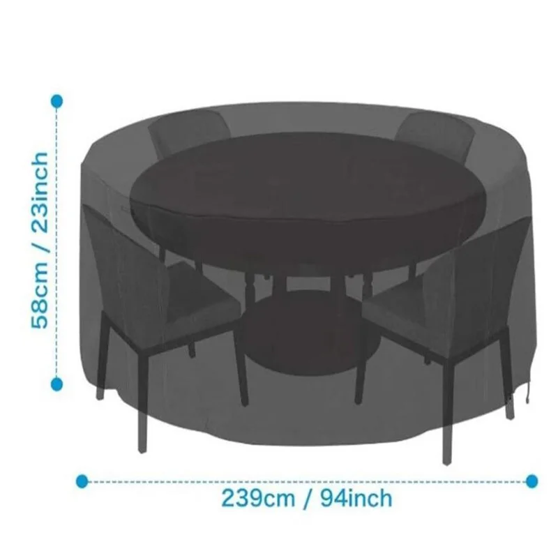 Outdoor Garden Furniture Cover Round Table Chair Dust Cover Set Home Waterproof 210D Oxford Cloth Rain Sofa Protector Covers - Image 6