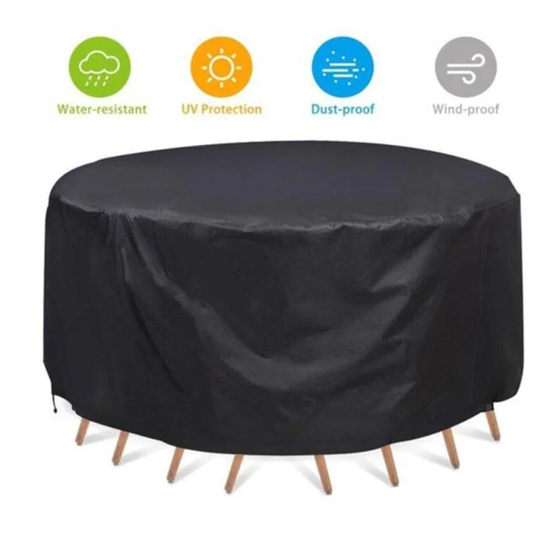 Outdoor Garden Furniture Cover Round Table Chair Dust Cover Set Home Waterproof 210D Oxford Cloth Rain Sofa Protector Covers - Image 7
