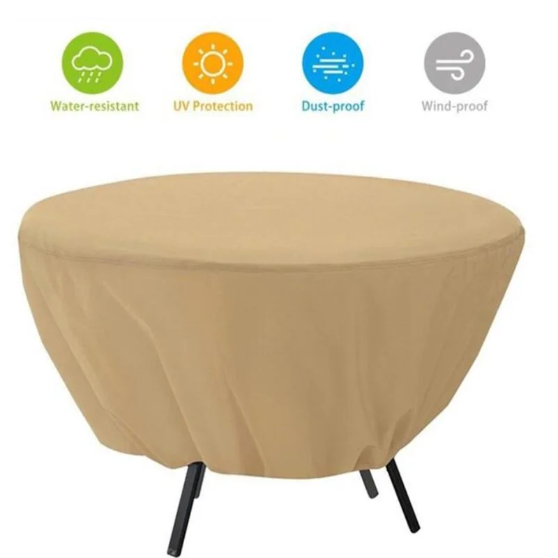 Outdoor Garden Furniture Cover Round Table Chair Dust Cover Set Home Waterproof 210D Oxford Cloth Rain Sofa Protector Covers - Image 8