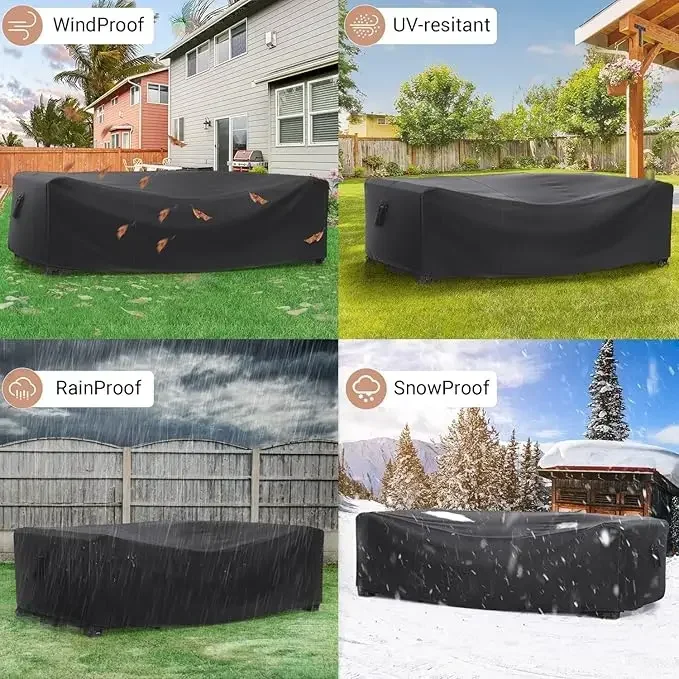 Outdoor Patio Furniture Set Cover Garden Furniture Waterproof Covers Rain Snow Chair Slipcovers for Sofa Table Chair Dust Covers - Image 4