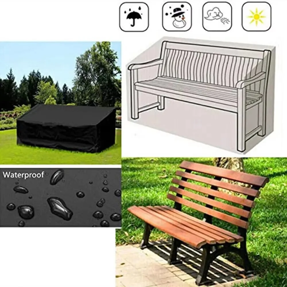 Outdoor Waterproof Bench Cover Garden Park Patio Seat Covers Furniture Sofa Chair Table Rain Snow Dust Proof Protector Cover - Image 3