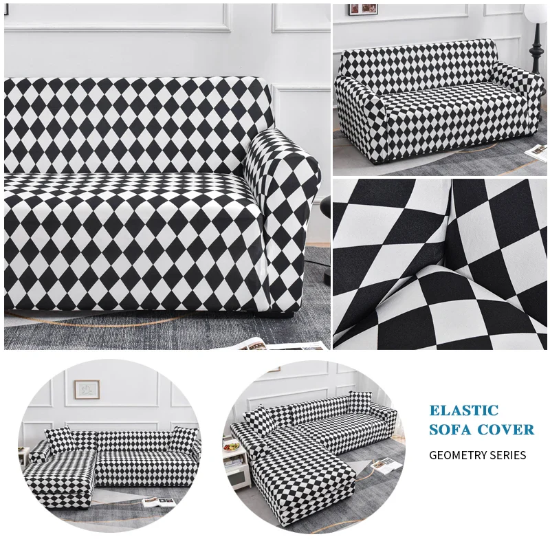 Plaid Pattern Sofa Covers for Living Room Stretch Couch Cover Elastic L shape Corner Sectional Sofa Slipcover for Kids Pet - Image 4