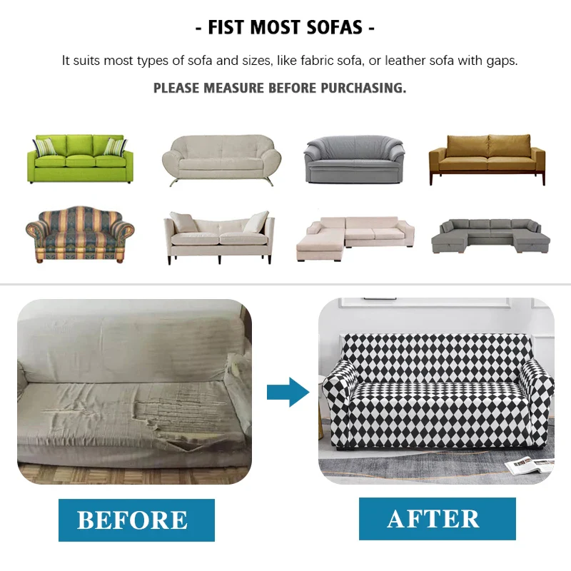 Plaid Pattern Sofa Covers for Living Room Stretch Couch Cover Elastic L shape Corner Sectional Sofa Slipcover for Kids Pet - Image 5