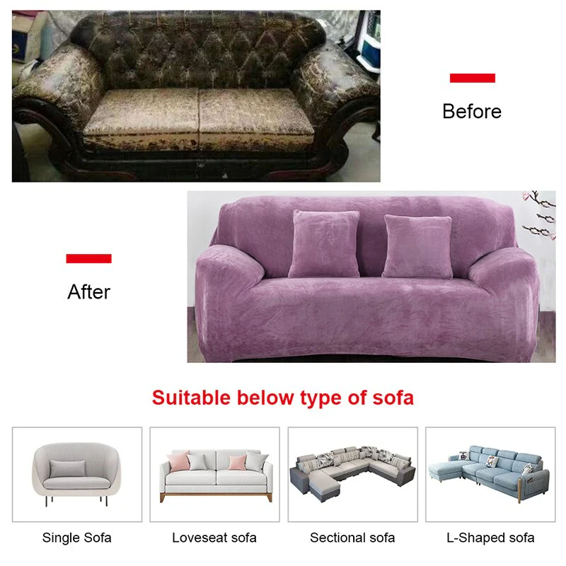 Plush Sofa Cover For Living Room Elastic Furniture Couch Slipcover Washable Chaise Longue Corner Sofa Cover Stretch - Image 4