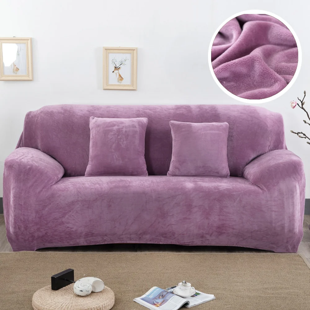 Plush Thicken Sofa Cover Stretch Corner Elastic Couch Covers Blankets Sectional Slipcover Decor 1/2/3/4 Seater  L Shape Seat Slipcovers Settee Covers - Image 10