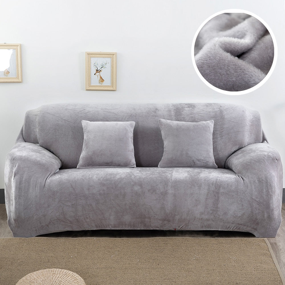Plush Thicken Sofa Cover Stretch Corner Elastic Couch Covers Blankets Sectional Slipcover Decor 1/2/3/4 Seater  L Shape Seat Slipcovers Settee Covers - Image 11