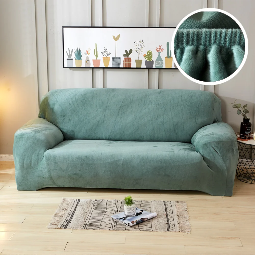 Plush Thicken Sofa Cover Stretch Corner Elastic Couch Covers Blankets Sectional Slipcover Decor 1/2/3/4 Seater  L Shape Seat Slipcovers Settee Covers - Image 12