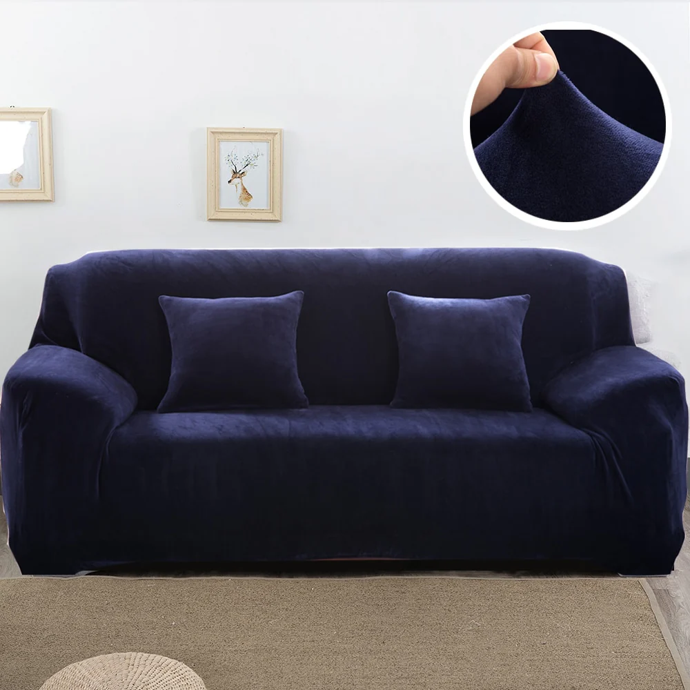 Plush Thicken Sofa Cover Stretch Corner Elastic Couch Covers Blankets Sectional Slipcover Decor 1/2/3/4 Seater  L Shape Seat Slipcovers Settee Covers - Image 13