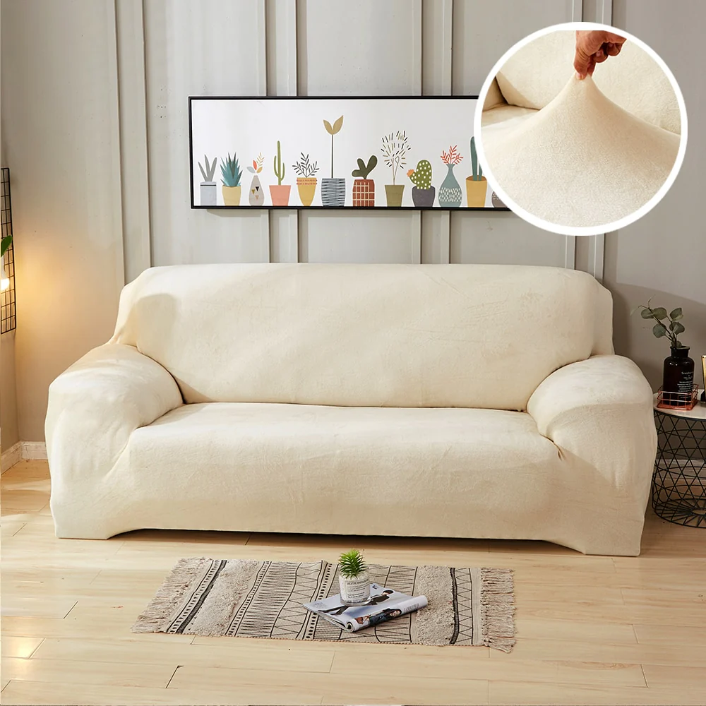 Plush Thicken Sofa Cover Stretch Corner Elastic Couch Covers Blankets Sectional Slipcover Decor 1/2/3/4 Seater  L Shape Seat Slipcovers Settee Covers - Image 15