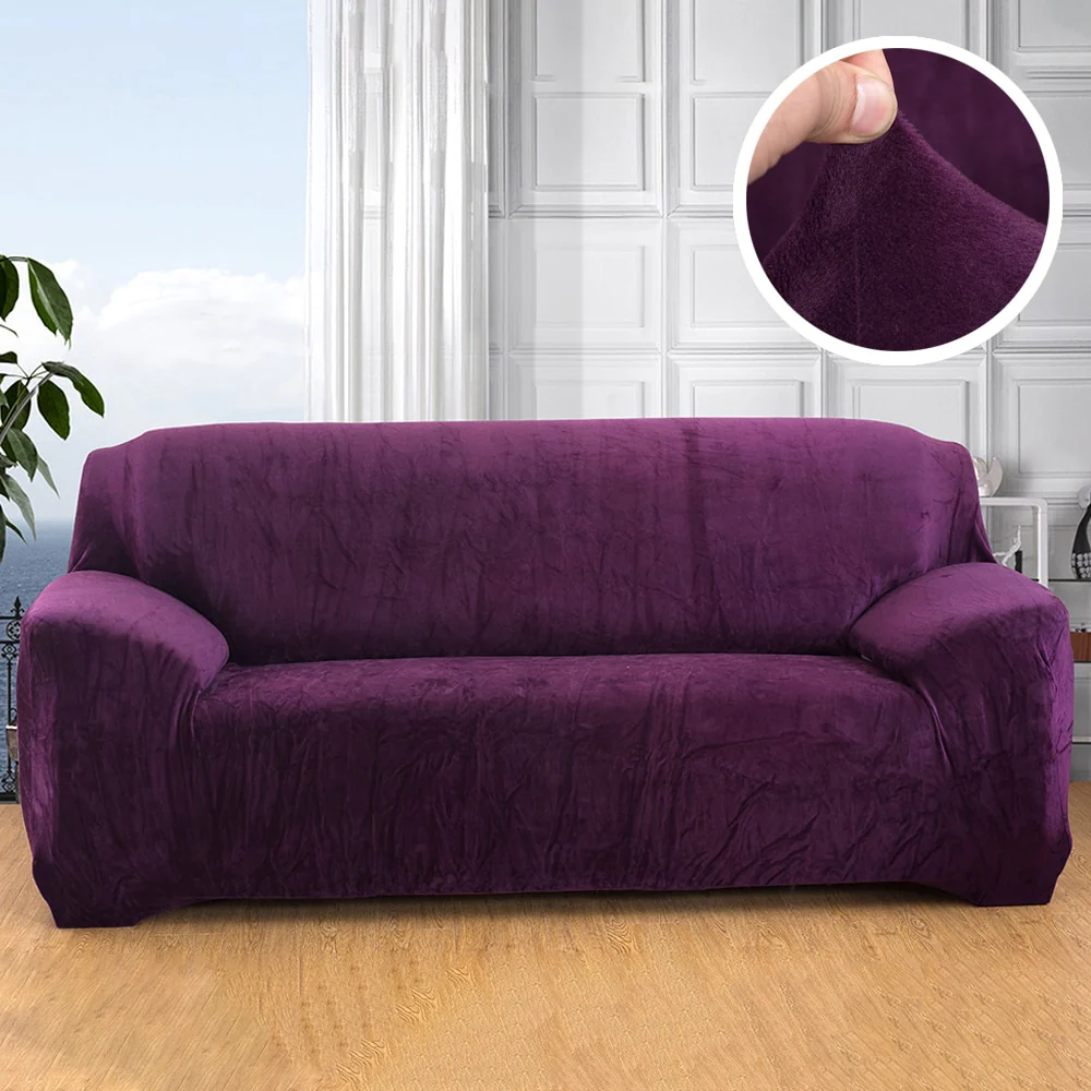 Plush Thicken Sofa Cover Stretch Corner Elastic Couch Covers Blankets Sectional Slipcover Decor 1/2/3/4 Seater  L Shape Seat Slipcovers Settee Covers - Image 17