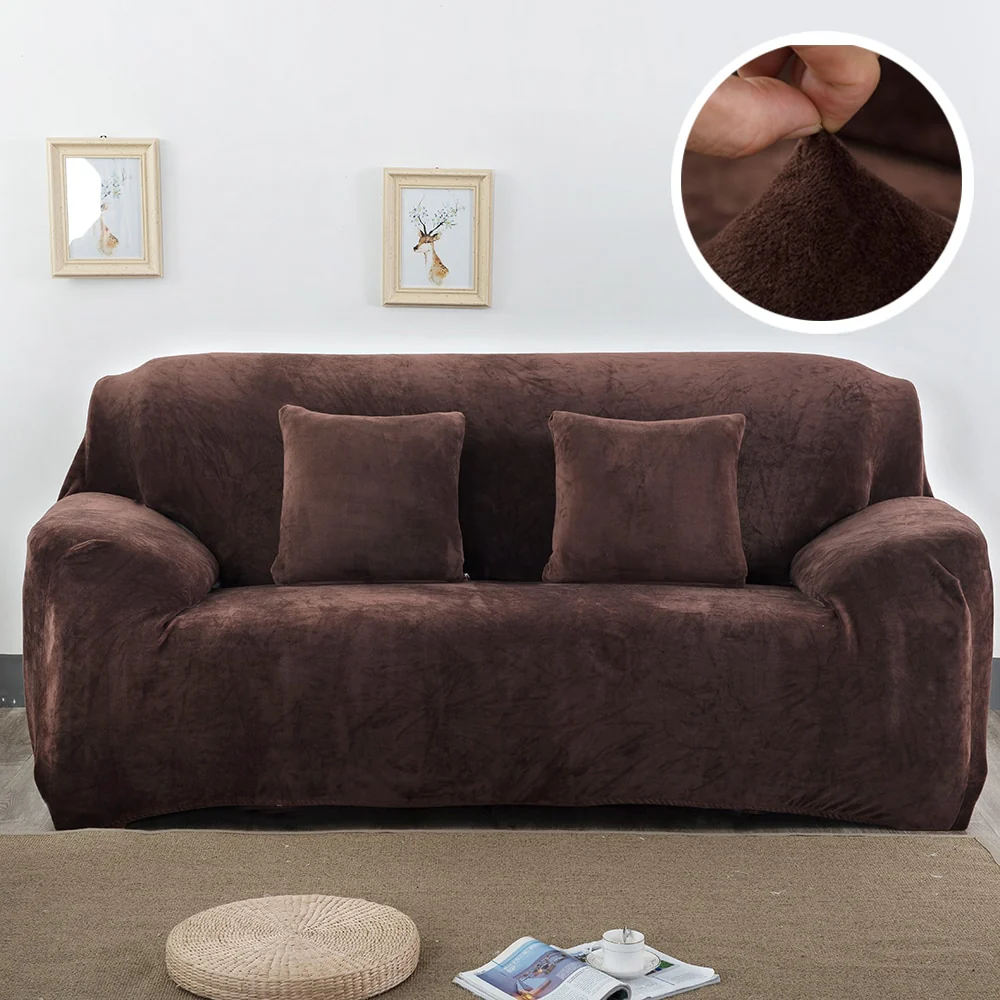 Plush Thicken Sofa Cover Stretch Corner Elastic Couch Covers Blankets Sectional Slipcover Decor 1/2/3/4 Seater  L Shape Seat Slipcovers Settee Covers - Image 18