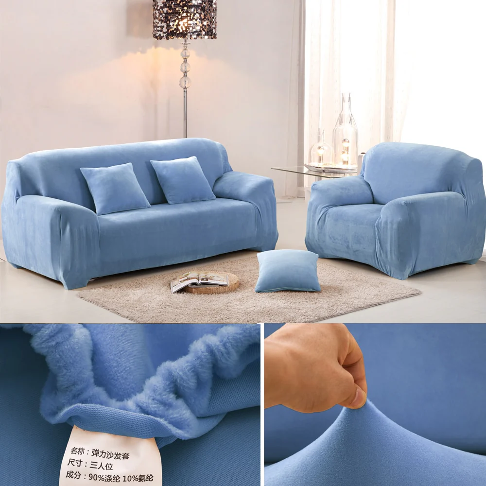Plush Thicken Sofa Cover Stretch Corner Elastic Couch Covers Blankets Sectional Slipcover Decor 1/2/3/4 Seater  L Shape Seat Slipcovers Settee Covers - Image 20