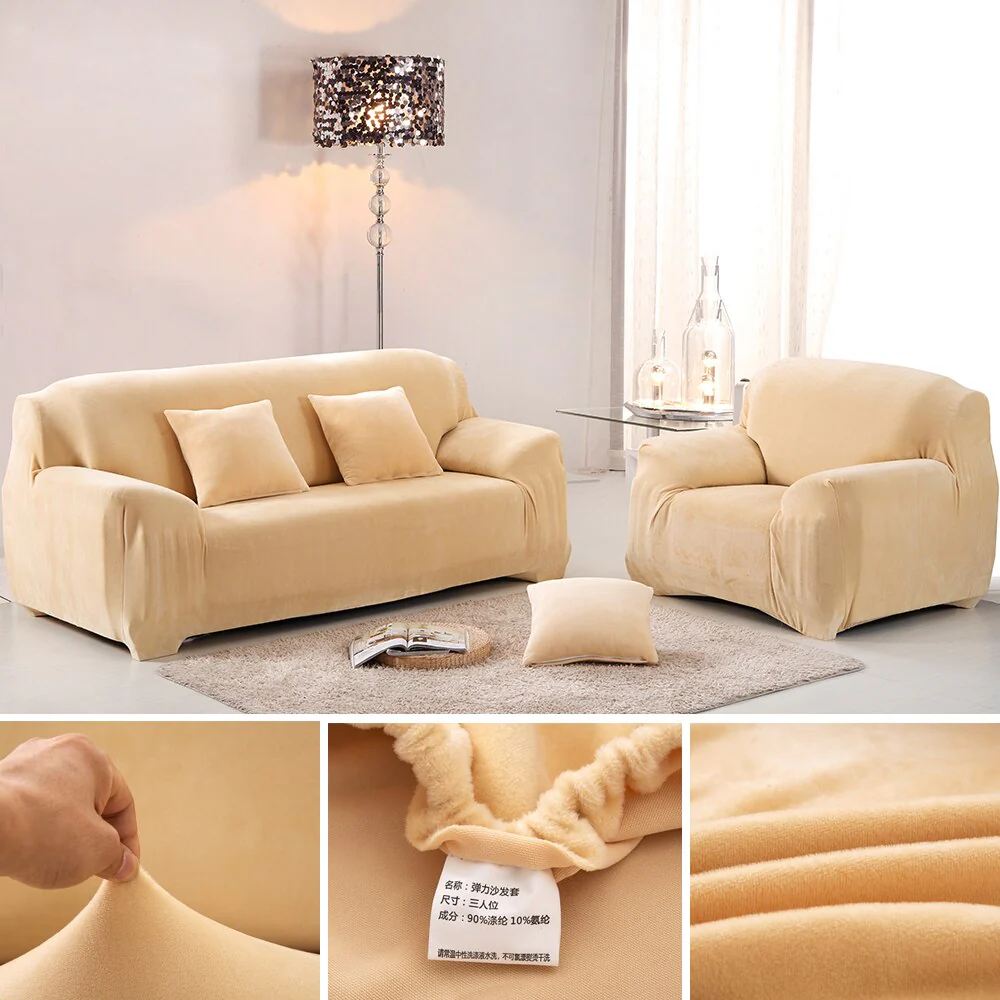 Plush Thicken Sofa Cover Stretch Corner Elastic Couch Covers Blankets Sectional Slipcover Decor 1/2/3/4 Seater  L Shape Seat Slipcovers Settee Covers - Image 7