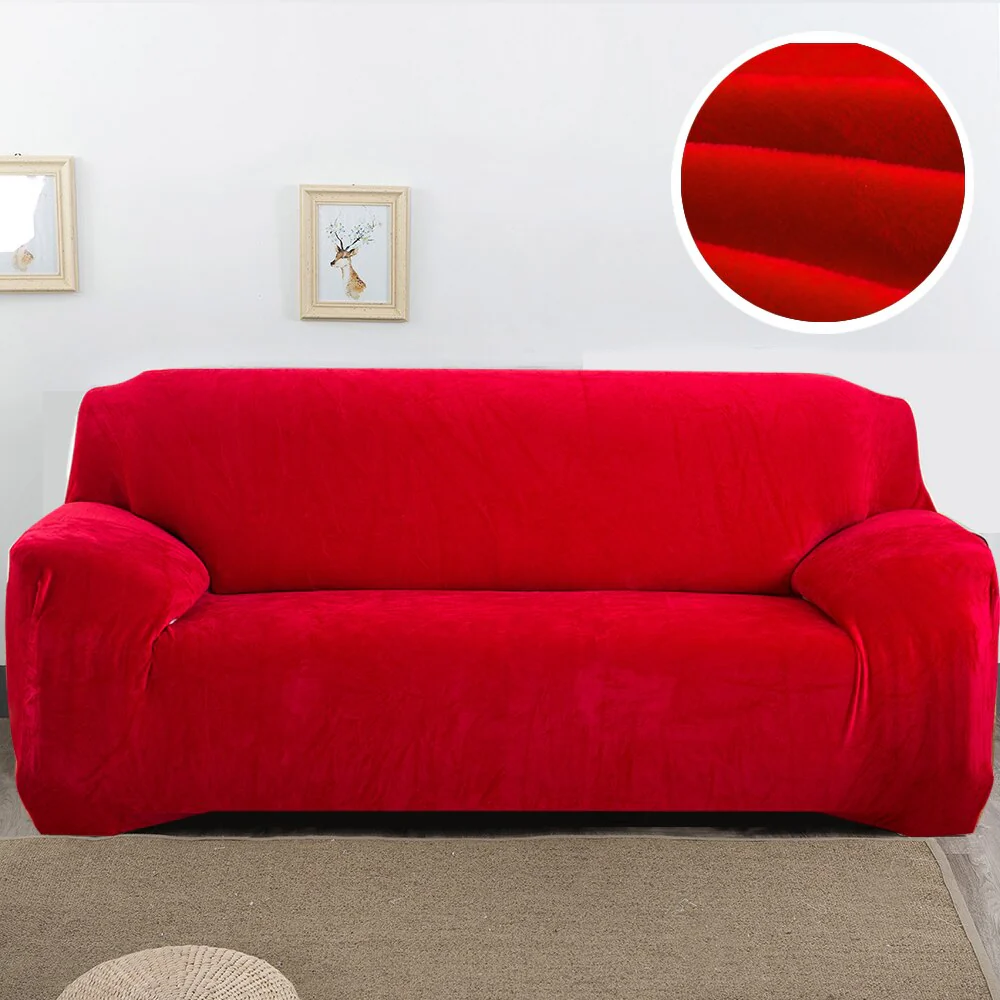 Plush Thicken Sofa Cover Stretch Corner Elastic Couch Covers Blankets Sectional Slipcover Decor 1/2/3/4 Seater  L Shape Seat Slipcovers Settee Covers - Image 8