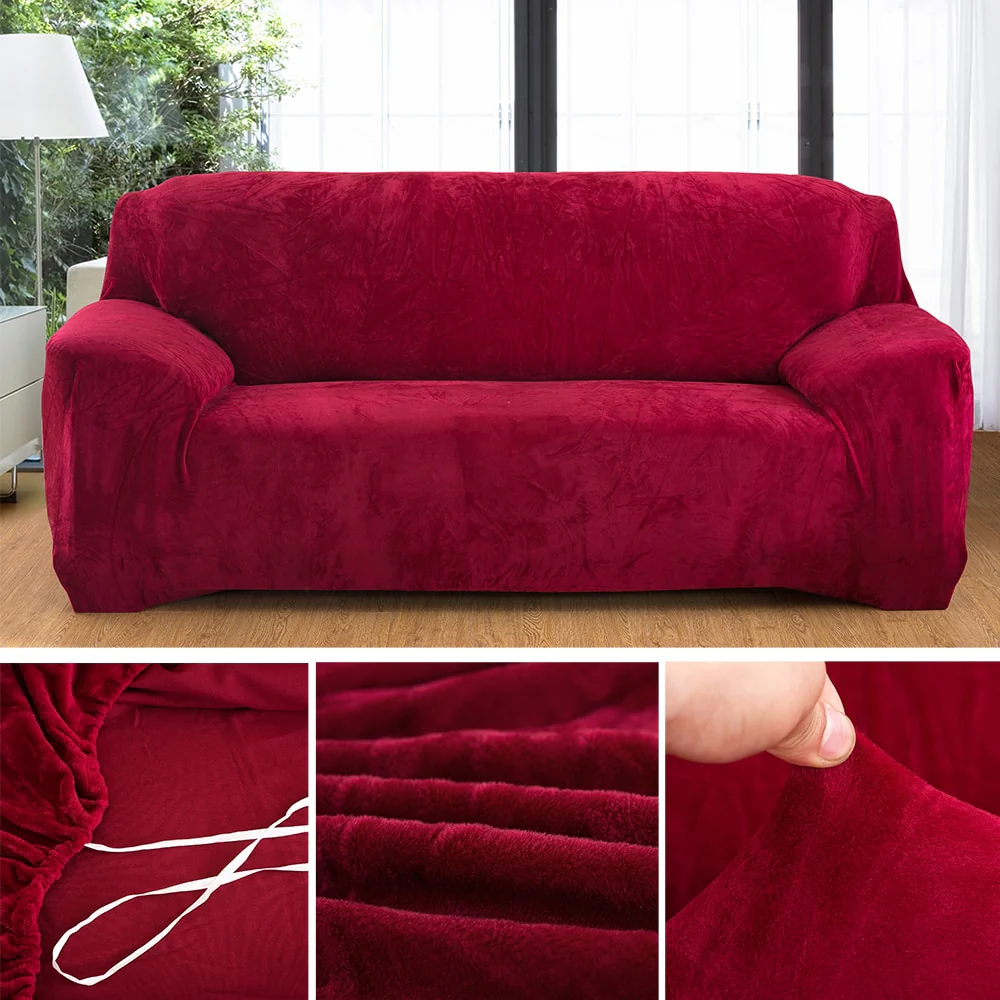 Plush Thicken Sofa Cover Stretch Corner Elastic Couch Covers Blankets Sectional Slipcover Decor 1/2/3/4 Seater  L Shape Seat Slipcovers Settee Covers - Image 9