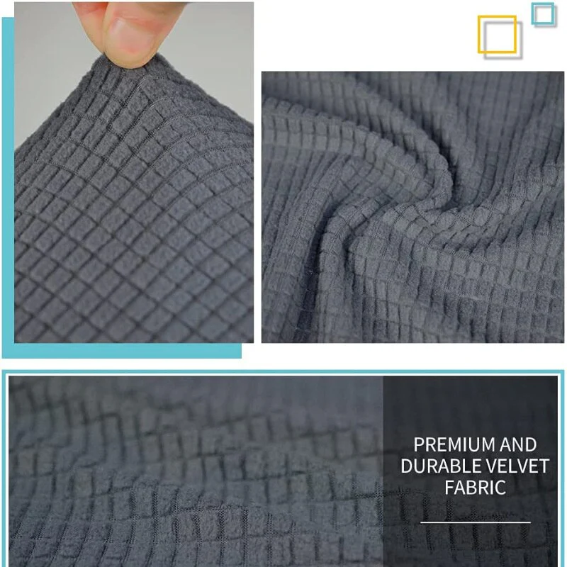 Polar Fleece Footstool Cover Durable Stretch Ottoman Cover Solid Color Footrest Slipcover for Living Room Furniture Protector - Image 5