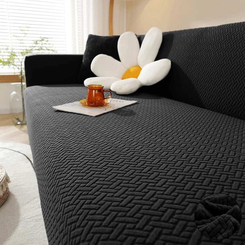 Polar Fleece Jacquard Elastic Sofa Covers ArmChair Sofa Couch Slipcovers Chair Protector L Shaped 1/2/3/4 Seater - Image 10