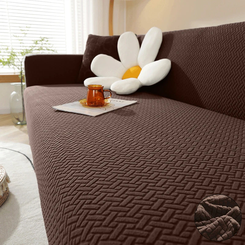 Polar Fleece Jacquard Elastic Sofa Covers ArmChair Sofa Couch Slipcovers Chair Protector L Shaped 1/2/3/4 Seater - Image 11