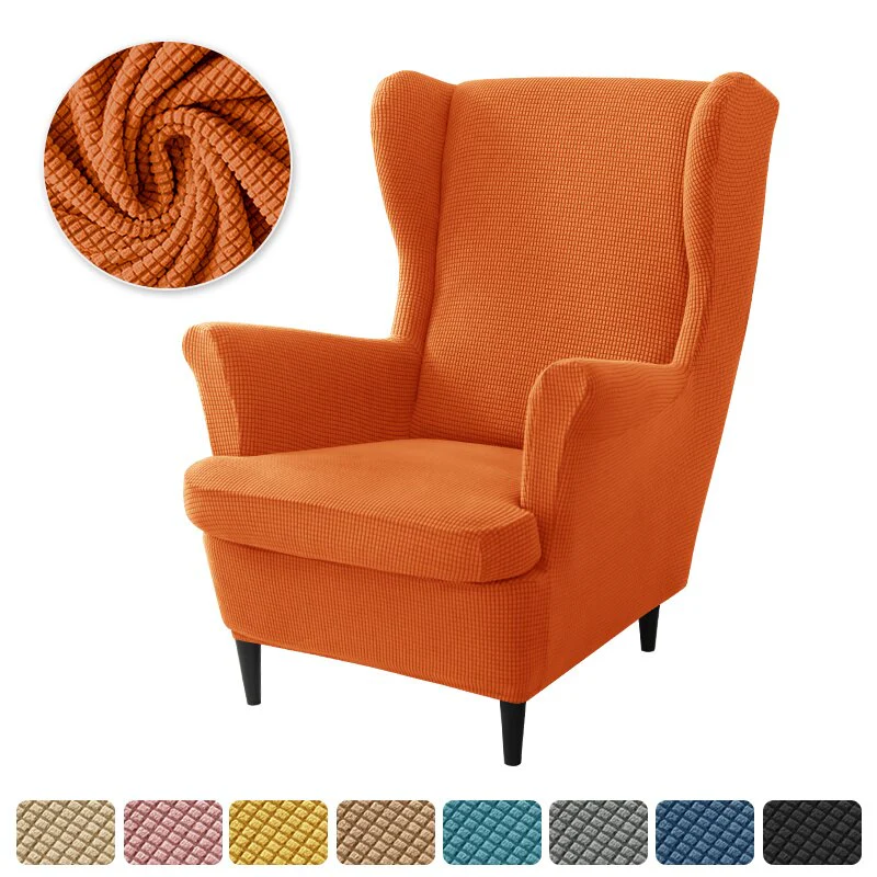 Polar Fleece Wing Back Chair Covers Elastic Sofa Slipcover with Seat Cushion Cover Sloping  Anti-dirty Armchair Sofa Covers - Image 16