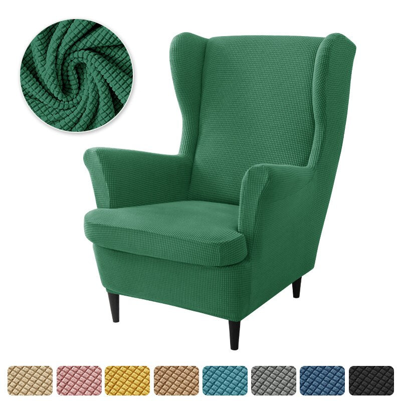 Polar Fleece Wing Back Chair Covers Elastic Sofa Slipcover with Seat Cushion Cover Sloping  Anti-dirty Armchair Sofa Covers - Image 20