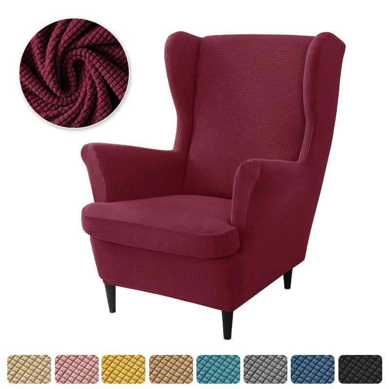 Polar Fleece Wing Back Chair Covers Elastic Sofa Slipcover with Seat Cushion Cover Sloping  Anti-dirty Armchair Sofa Covers - Image 22