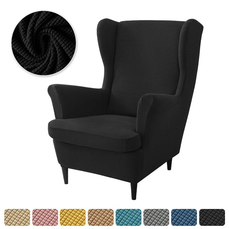 Polar Fleece Wing Back Chair Covers Elastic Sofa Slipcover with Seat Cushion Cover Sloping  Anti-dirty Armchair Sofa Covers - Image 23