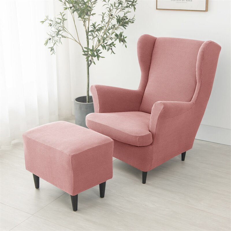 Polar Fleece Wing Back Chair Covers Elastic Sofa Slipcover with Seat Cushion Cover Sloping  Anti-dirty Armchair Sofa Covers - Image 5