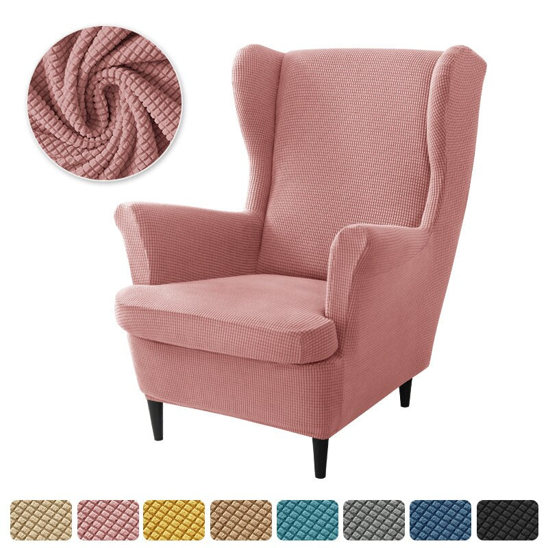 Polar Fleece Wing Back Chair Covers Elastic Sofa Slipcover with Seat Cushion Cover Sloping  Anti-dirty Armchair Sofa Covers - Image 9