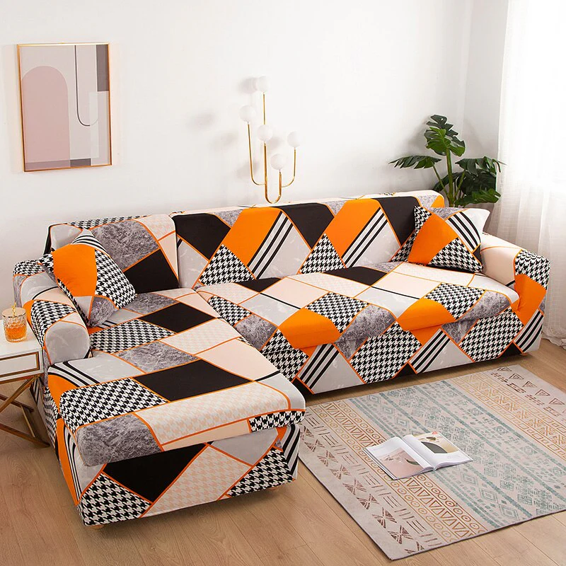 Printed L Shape Sofa Covers for Living Room L Shaped Sofa Protector Anti-dust Elastic Stretch Covers for Corner Sofa Cover - Image 12
