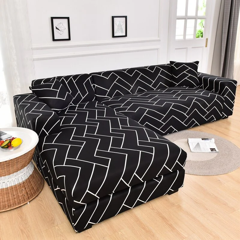 Printed L Shape Sofa Covers for Living Room L Shaped Sofa Protector Anti-dust Elastic Stretch Covers for Corner Sofa Cover - Image 15