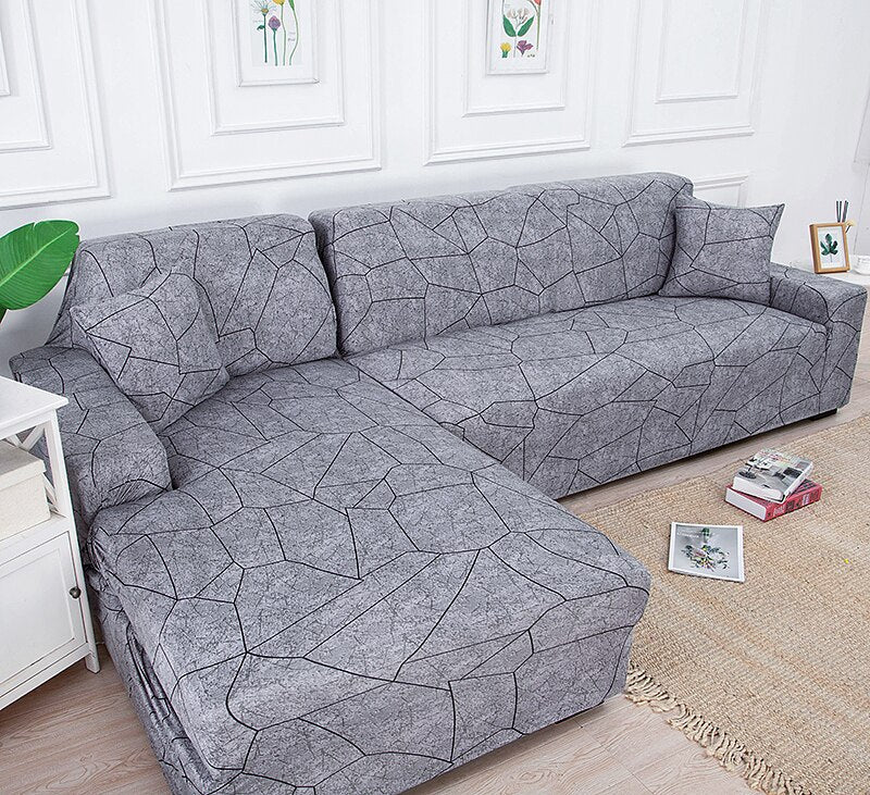 Printed L Shape Sofa Covers for Living Room L Shaped Sofa Protector Anti-dust Elastic Stretch Covers for Corner Sofa Cover - Image 16