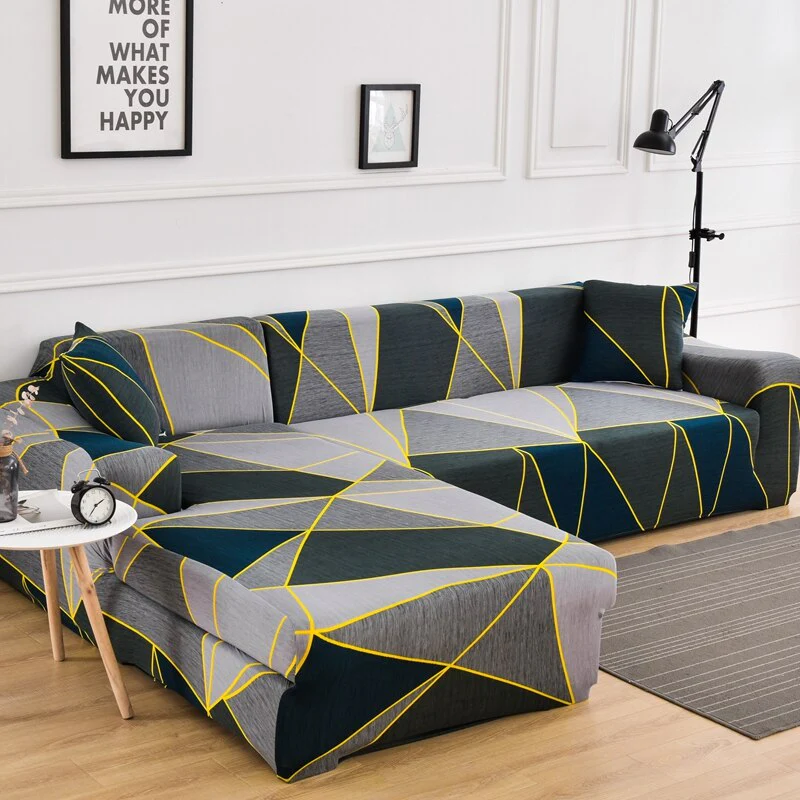 Printed L Shape Sofa Covers for Living Room L Shaped Sofa Protector Anti-dust Elastic Stretch Covers for Corner Sofa Cover - Image 18