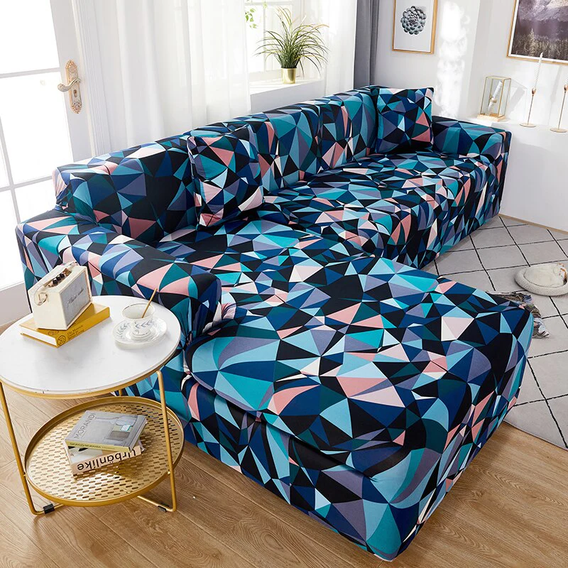 Printed L Shape Sofa Covers for Living Room L Shaped Sofa Protector Anti-dust Elastic Stretch Covers for Corner Sofa Cover - Image 24