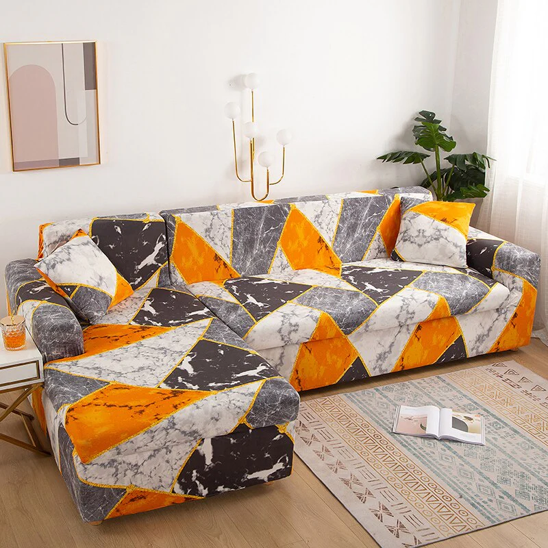 Printed L Shape Sofa Covers for Living Room L Shaped Sofa Protector Anti-dust Elastic Stretch Covers for Corner Sofa Cover - Image 26