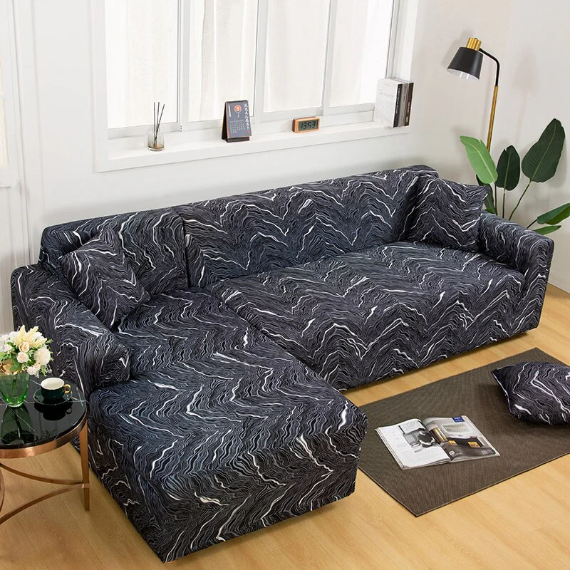 Printed L Shape Sofa Covers for Living Room L Shaped Sofa Protector Anti-dust Elastic Stretch Covers for Corner Sofa Cover - Image 27