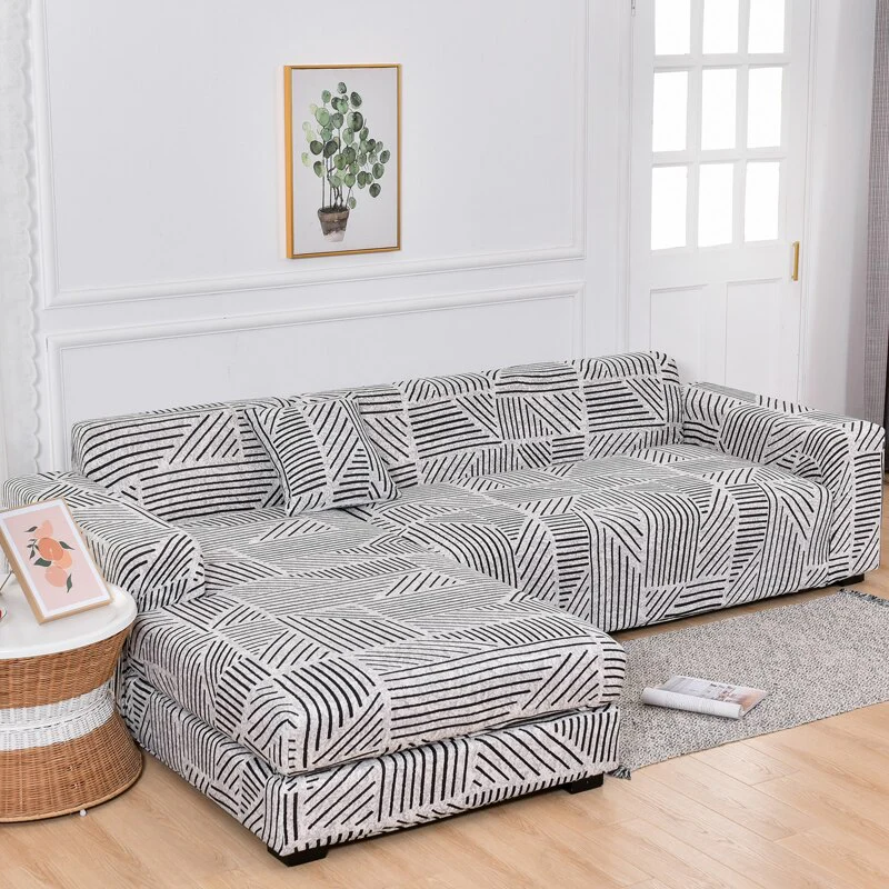 Printed L Shape Sofa Covers for Living Room L Shaped Sofa Protector Anti-dust Elastic Stretch Covers for Corner Sofa Cover - Image 28