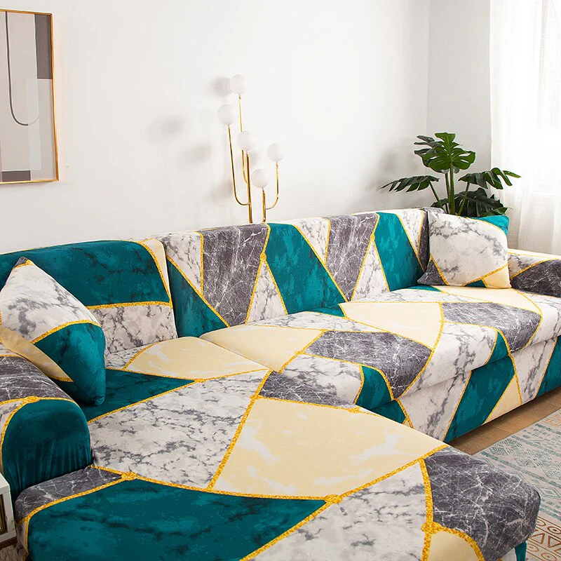 Printed L Shape Sofa Covers for Living Room L Shaped Sofa Protector Anti-dust Elastic Stretch Covers for Corner Sofa Cover - Image 5