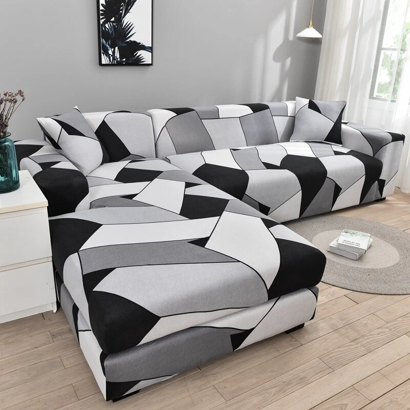 Printed L Shape Sofa Covers for Living Room L Shaped Sofa Protector Anti-dust Elastic Stretch Covers for Corner Sofa Cover - Image 8
