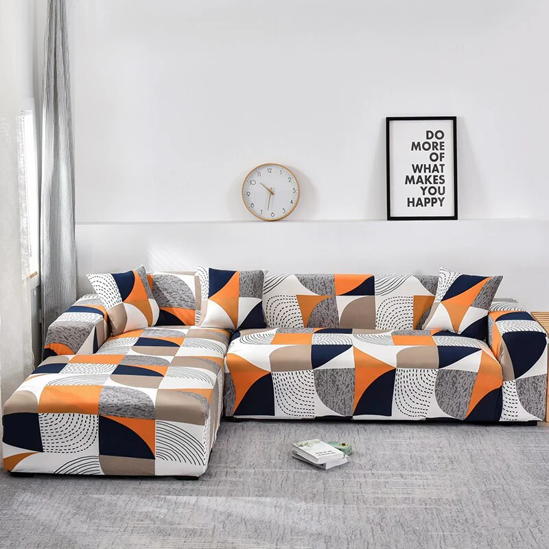 Printed Sofa Slipcover Square Pattern Couch Cover Elastic Sofa Cover for Corner Sofa Pets Chaselong Protector L shape Anti-dust Removeble - Image 10
