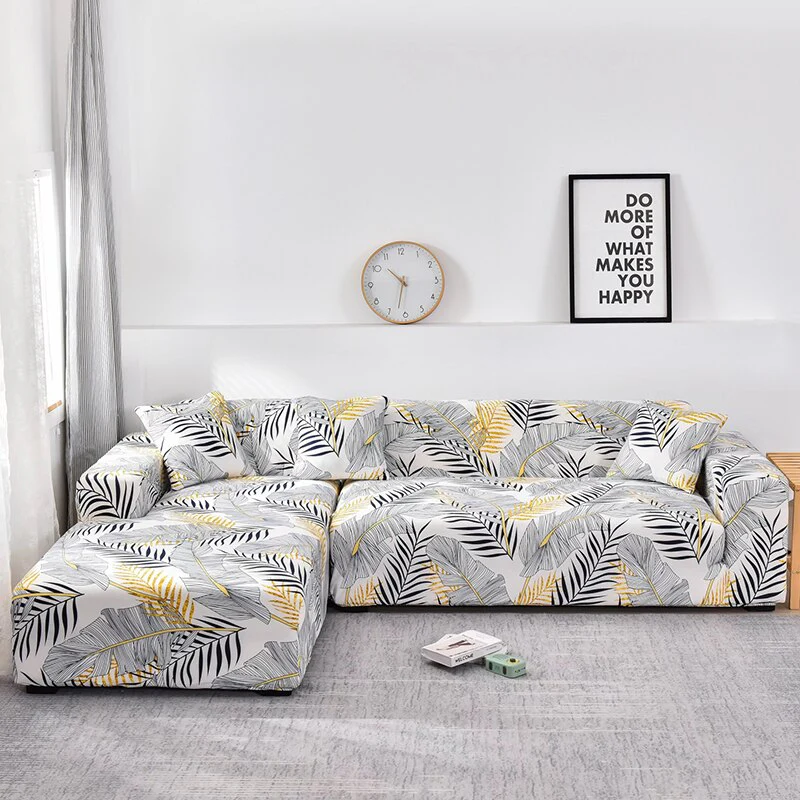 Printed Sofa Slipcover Square Pattern Couch Cover Elastic Sofa Cover for Corner Sofa Pets Chaselong Protector L shape Anti-dust Removeble - Image 13