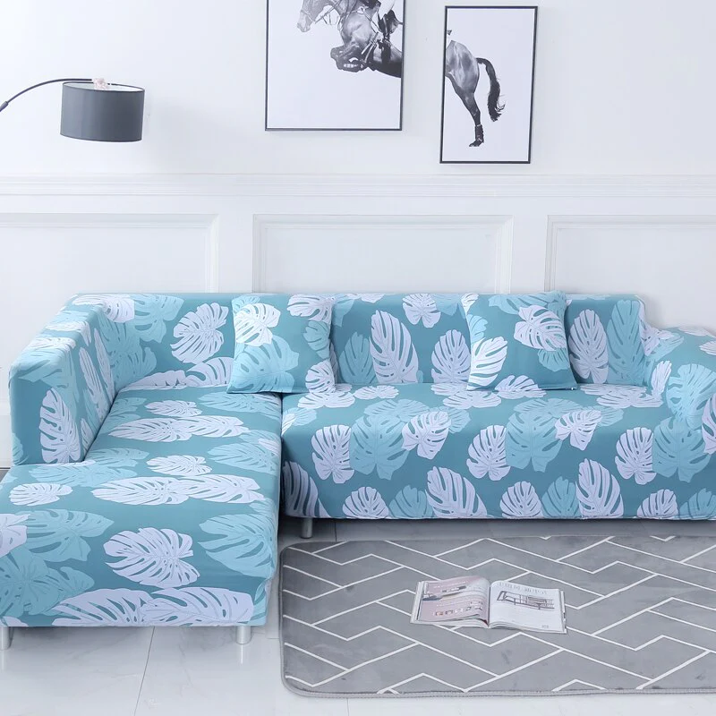 Printed Sofa Slipcover Square Pattern Couch Cover Elastic Sofa Cover for Corner Sofa Pets Chaselong Protector L shape Anti-dust Removeble - Image 16